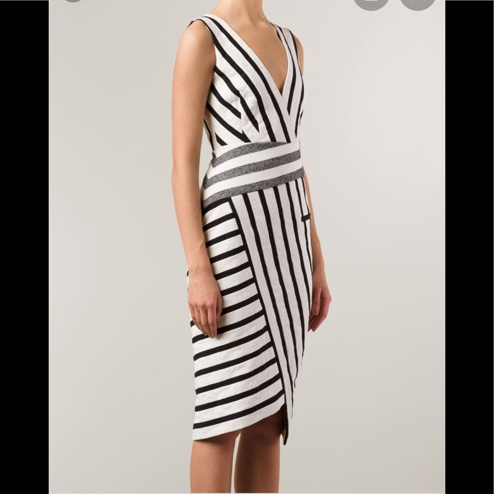 Altuzzarra striped asymmetrical dress Sz 36